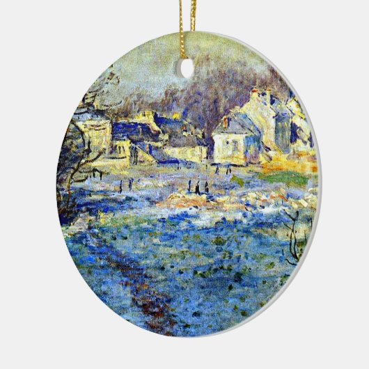 Monet - witte vorst keramisch ornament (Links)