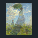 Monet Woman avec du papier parasol<br><div class="desc">Papier mettant en vedette la femme de Claude Monet,  Camille,  tenant un parasol,  et leur fils,  Jean,  se promenant dans un champ vert vif soufflé par le vent pendant une journée d’été. Un grand cadeau Monet pour les amateurs d'impressionnisme et d'art français.</div>