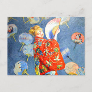 Monet Woman in het Japanse kostuum Briefkaart