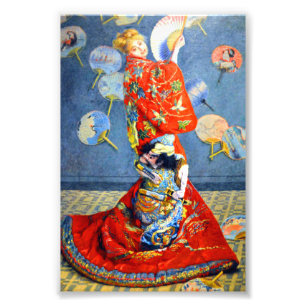 Monet Woman in het Japanse kostuum Foto Afdruk
