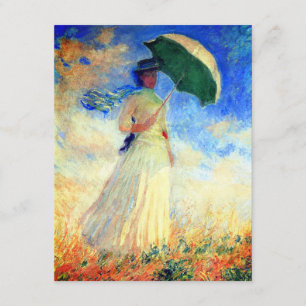 Monet Woman met een parasol die recht onder ogen s Informatiekaartje