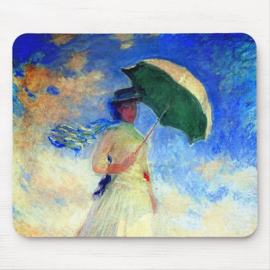 Monet Woman met een parasol die recht onder ogen s Muismat (Voorkant)