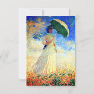 Monet Woman met een Parasol Facing Right Card