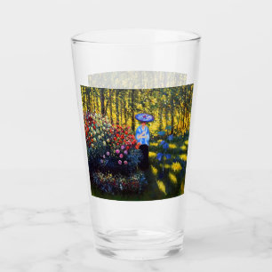 Monet Woman met een parasol in de tuin Glas