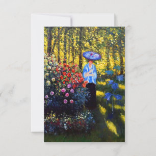 Monet Woman met een parasol in de tuin RSVP Kaartje