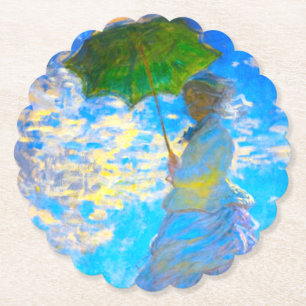 Monet Woman met een parasol Kartonnen Onderzetters