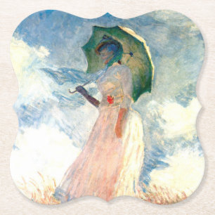 Monet Woman met een parasol links Kartonnen Onderzetters