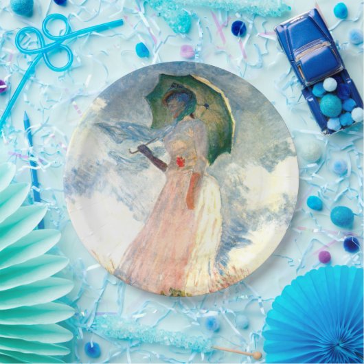 Monet Woman met een parasol links Papieren Bordje (Feest)