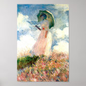 Monet Woman met een parasol links Poster (Voorkant)