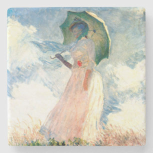 Monet Woman met een parasol links Stenen Onderzetter
