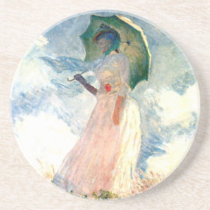 Monet Woman met een parasol links Zandsteen Onderzetter