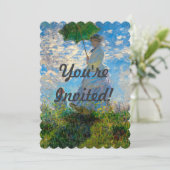 Monet Woman Parasol Impressionisme Kaart (Staand voorkant)