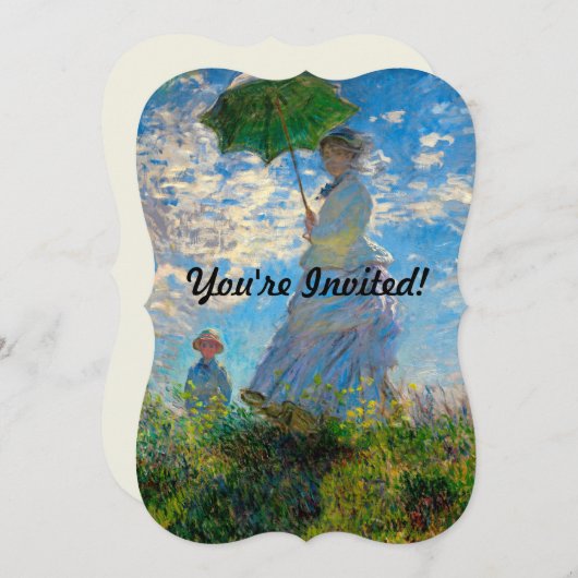 Monet Woman Parasol Impressionisme Kaart (Voorkant / Achterkant)