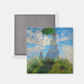 Monet Woman Parasol Impressionisme Magneet (Voorkant / Achterkant)