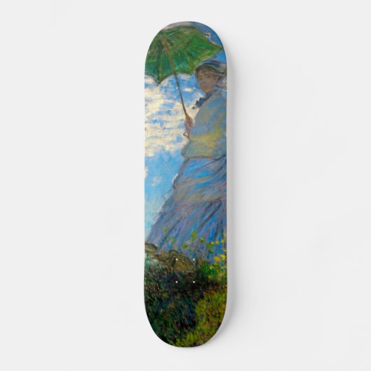 Monet Woman Parasol Impressionisme Skateboard (Voorkant)