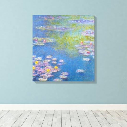 Monet Yellow Water Lilie Canvas Afdruk (Insitu (Houten vloer))