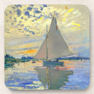 Monet Zeilboot bij Le Petit-Gennevilliers Bier Onderzetter
