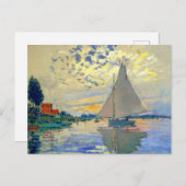 Monet Zeilboot bij Le Petit-Gennevilliers Briefkaart (Voorkant / Achterkant)