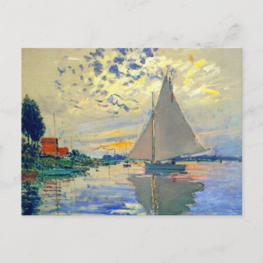 Monet Zeilboot bij Le Petit-Gennevilliers Briefkaart (Voorkant)