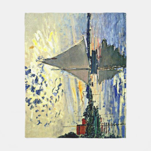 Monet - Zeilboot bij le Petit Gennevilliers Fleece Deken (Voorkant)