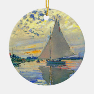 Monet Zeilboot bij Le Petit-Gennevilliers Keramisch Ornament