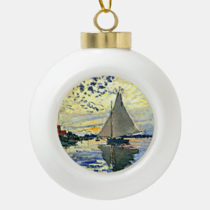 Monet - Zeilboot bij le Petit Gennevilliers Keramische Bal Ornament