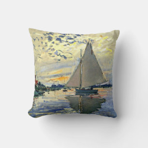 Monet - Zeilboot bij Le Petit-Gennevilliers Kussen