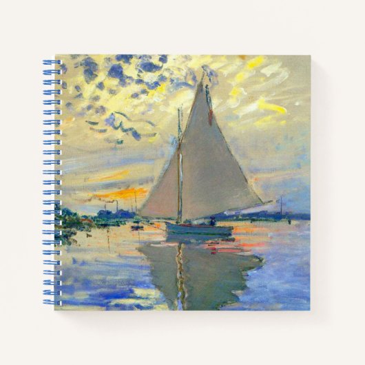 Monet Zeilboot bij Le Petit-Gennevilliers Notitieboek (Voorkant)