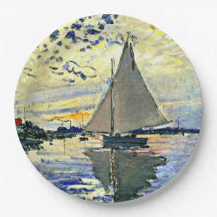 Monet - Zeilboot bij le Petit Gennevilliers Papieren Bordje