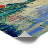 Monet Zeilboot bij Le Petit-Gennevilliers Poster (Hoek)