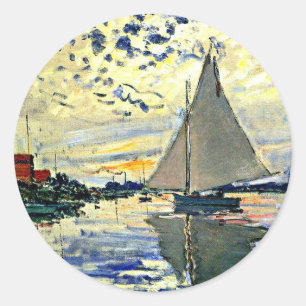 Monet - Zeilboot bij le Petit Gennevilliers Ronde Sticker