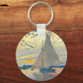 Monet Zeilboot bij Le Petit-Gennevilliers Sleutelhanger (Voorkant)