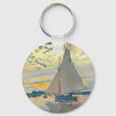 Monet Zeilboot bij Le Petit-Gennevilliers Sleutelhanger (Achterkant)