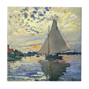 Monet - Zeilboot bij Le Petit-Gennevilliers Tegeltje