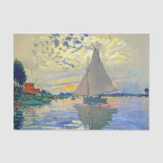 Monet Zeilboot bij Le Petit-Gennevilliers Tissuepapier (Voorkant)