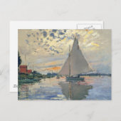 Monet zeilboot Frans impressionisme Klassieke kuns Briefkaart (Voorkant / Achterkant)