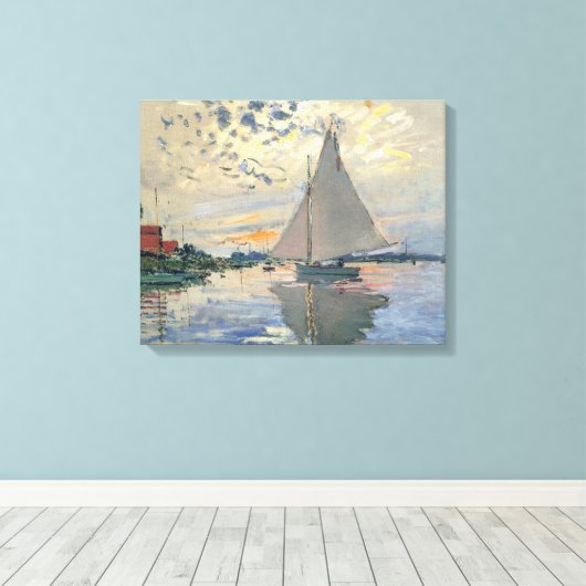 Monet zeilboot Frans impressionisme Klassieke kuns Canvas Afdruk (Insitu (Houten vloer))