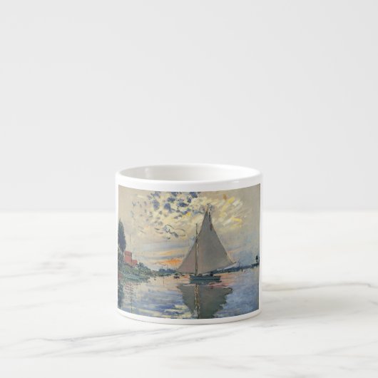 Monet zeilboot Frans impressionisme Klassieke kuns Espresso Kop (Voorkant)
