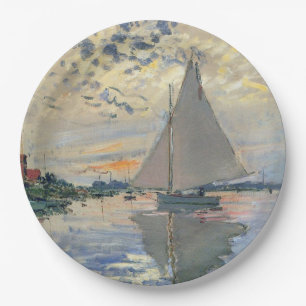Monet zeilboot Frans impressionisme Klassieke kuns Papieren Bordje