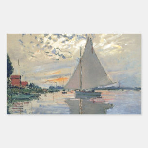 Monet zeilboot Frans impressionisme Klassieke kuns Rechthoekige Sticker