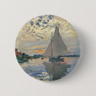 Monet zeilboot Frans impressionisme Klassieke kuns Ronde Button 5,7 Cm
