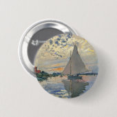 Monet zeilboot Frans impressionisme Klassieke kuns Ronde Button 5,7 Cm (Voorkant /achterkant)
