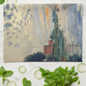 Monet zeilboot Frans impressionisme Klassieke kuns Theedoek (Gevouwen)