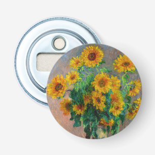 Monet-zonnebloemen Button Flesopener