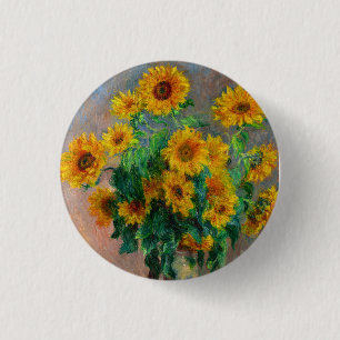 Monet-zonnebloemen Ronde Button 3,2 Cm