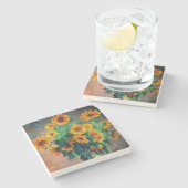 Monet-zonnebloemen Stenen Onderzetter (Zijkant)