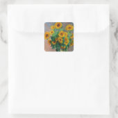 Monet-zonnebloemen Vierkante Sticker (Tas)