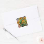 Monet-zonnebloemen Vierkante Sticker (Envelop)