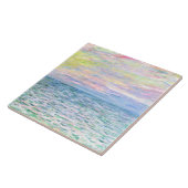 Monet - Zonsondergang bij Pourville, fijne kunst Tegeltje (Zijkant)
