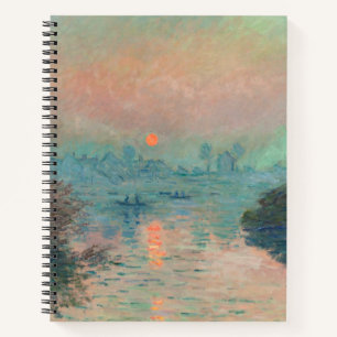 Monet Zonsondergang Seine Fijne Kunst Impressionis Notitieboek
